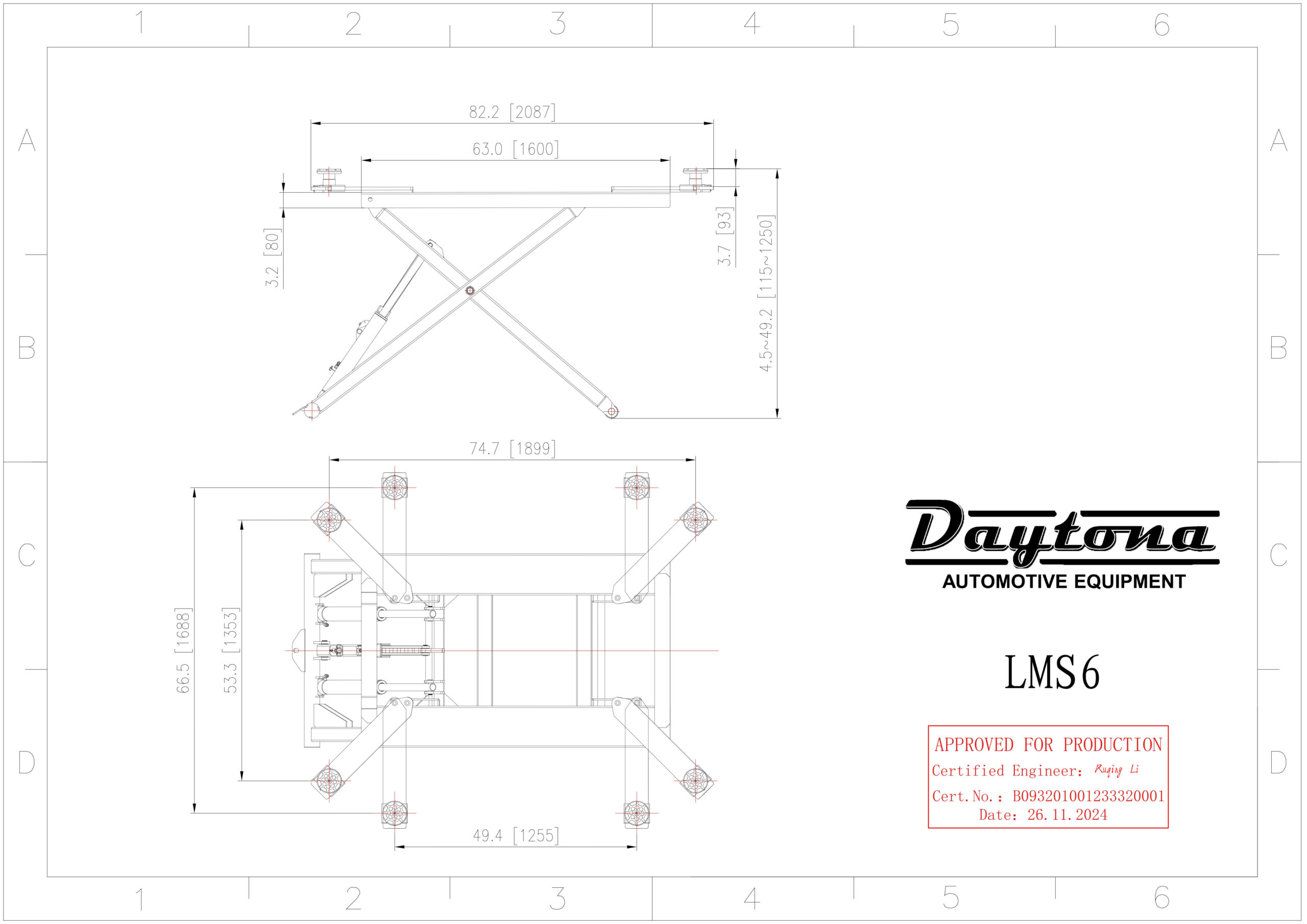 LMS6 6,000 lbs MidRise Scissor Lift - Image 3