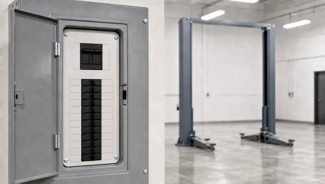 Dedicated 240 volt breaker in a garage panel for a 2 post lift circuit