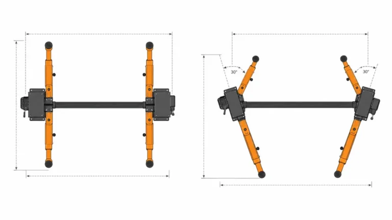 Symmetric vs asymmetric 2 post lift comparison in a shop bay